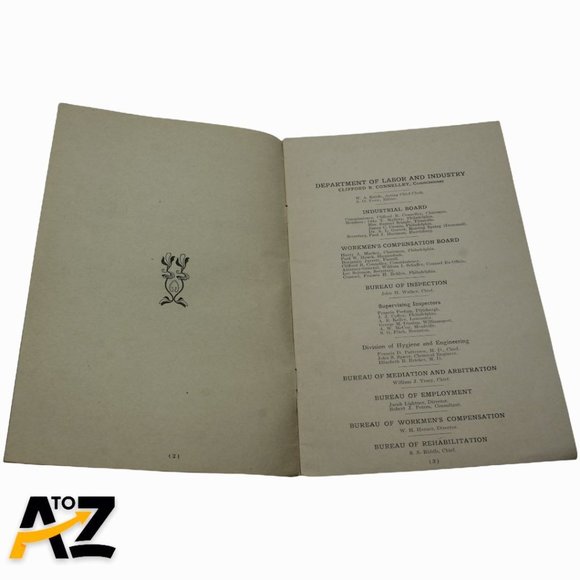 Vtg Bulletin Department of Labor & Industry 1920 No. 5 & 6 Pennsylvania Volume 7 - Picture 5 of 12